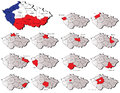 Czech republic provinces maps a set of icons Stock Image