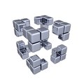 D cubes corners white background Stock Images