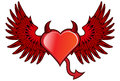 Devil heart with red wings Stock Images