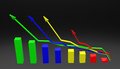 Diagram income or expense a clear benefit for the business as a determinant of something in the form of scales or sectors Royalty Free Stock Photo