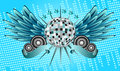 Disco ball background with wings Stock Photography