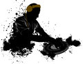 Dj grunge in black ink Stock Image
