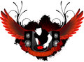 Dj mixing with wings red Stock Photos