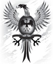 Eagle shield in black and white Stock Images