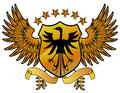 Eagles gold shield design with wigns Stock Images