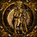 For egypt most egyptians once believed that their rulers were gifts of the gods a golden pharaoh goddess presenting the legend of Royalty Free Stock Photography