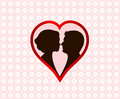 Elegant love card man and woman encased in heart frame beautiful background pattern wedding valentine concept Stock Photography