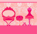 Elegant style dressing room illustration Stock Photography