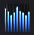 Equalizer glossy glowing track bar vector media player elements Royalty Free Stock Photography