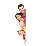 Family with a banner Stock Image
