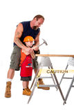 Father teaching son construction Stock Photos