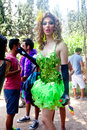 Female trangenger staring in amusement tel aviv june participant of pride parade stare near the march s meeting point tel aviv Royalty Free Stock Images