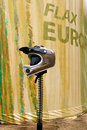 Flax in the city material composites using european linen and hemp fibers with their renewable and agricultural origins are Stock Image