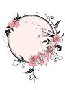 Floral frame with snake vector flowers of roses and Royalty Free Stock Photos