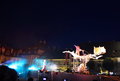 Flying bird machine grand square sibiu transylvania romania june sibiu international theatre festival firebirds an open air show Royalty Free Stock Images