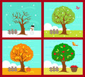 The four seasons vector illustration of season eps Stock Photography