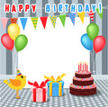 Frame with birthday elements vector illustration of Royalty Free Stock Image