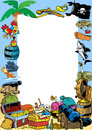 Frame on a pirate theme the illustration presented for text against the background from variety attributes illustration done in Royalty Free Stock Images