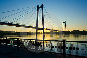 Suspension Bridge In Sunrise Free Stock Photos