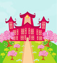 Funny school building illustration Stock Photo