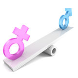 Gender signs on the balance Stock Image
