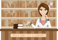 Girl librarian illustration of female in library contain gradient mesh Royalty Free Stock Photography