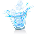 Glass with water and ice cubes vector illustration Royalty Free Stock Images