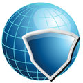 Globe and shield vector illustration of Royalty Free Stock Images
