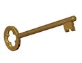 Gold key illustration of golden on white background Stock Photos