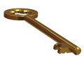 Gold key illustration of golden on white background Royalty Free Stock Photo