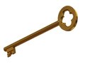 Gold key illustration of golden on white background Royalty Free Stock Image