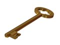 Gold key illustration of golden on white background Stock Photo