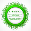 Grass round label fresh green border natural vector illustration Royalty Free Stock Images