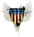 Grunge american shield with eagle background Stock Image