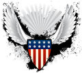 Grunge american shield with eagle background Stock Image