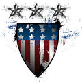 Grunge american shield with stars Royalty Free Stock Photos