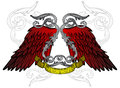 Grunge shield with red wings Stock Photography