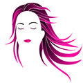 Hairstyle women face and color mallow Stock Image
