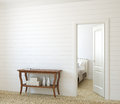 Hallway modern with open door d render Stock Image