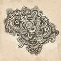 Hand drawn oriental pattern abstract tattoo on vintage backdrop can be used separately from background Royalty Free Stock Photos