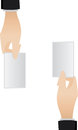 Hand with name card illustration of exchange blank space Stock Images