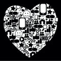 Heart media abstract social on black background Stock Photos