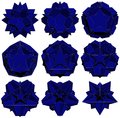 Hedra star transformation structure shape vector isolated Royalty Free Stock Photography