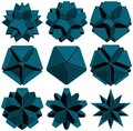 Hedra star transformation structure shape vector isolated Stock Images