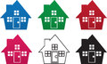 House silhouette colors silhouettes in various Stock Photos