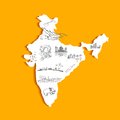 Indian map illustration of with culture doodle Royalty Free Stock Photography
