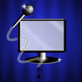 Karaoke illustration of monitor with microphone for Stock Photos