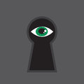 Keyhole eye looking through large Royalty Free Stock Photo
