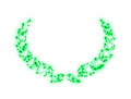 Laurel wreath green stars illustration representing template for greeting gift card jubilee birthday anniversary etc with made of Stock Images
