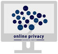 Lcd screen online privacy concept the tree describes the most important fundamental elements of these words are also relevant for Stock Images